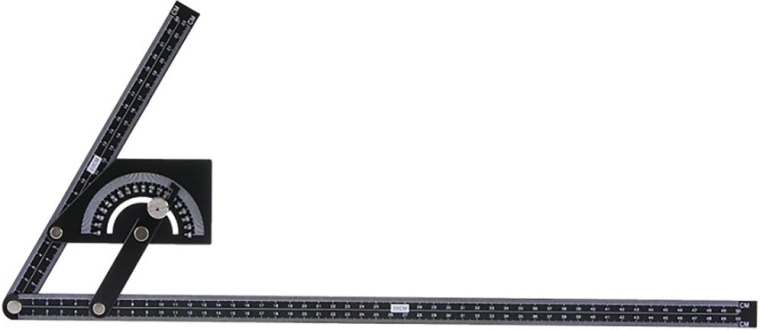 Protractor 230 × 500 mm, 0° to 180°