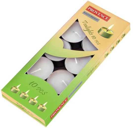 Čajne svečke Provence 10 kosov bele