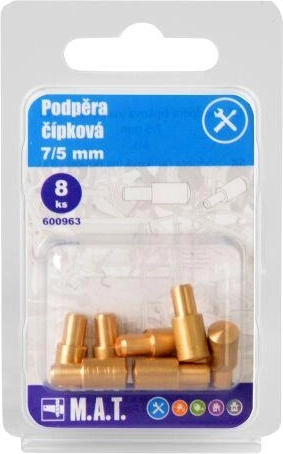 Čepna opora za police 7/5 mm iz medenine (8 kos)