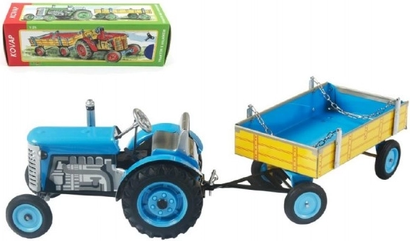 Traktor Zetor z Modrim Priklopnikom