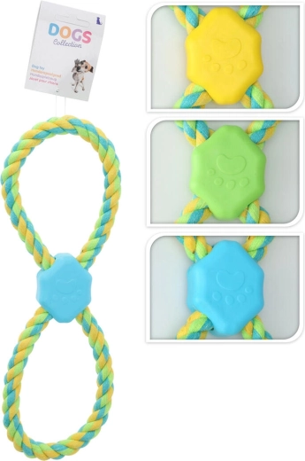 Igrača za psa – vrv z ročajem iz TPE in bombaža