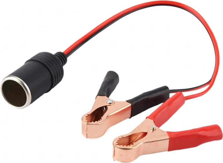 Adapter za vtičnico vžigalnika s krokodil sponkami 12/24 V