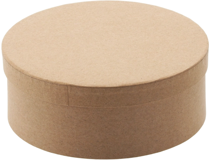 Round gift box brown 25 × 11 cm