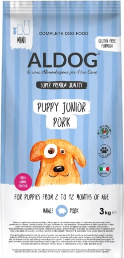 Aldog Puppy-Junior Pork Mini granule za mladiče malih pasem, svinjina 3 kg