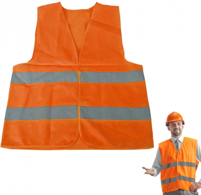Oranžna opozorilna odsevna jopiča XL