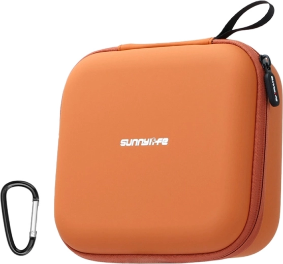 Usnjeno ohišje Sunnylife z mrežastim žepom za DJI Neo 2, oranžno