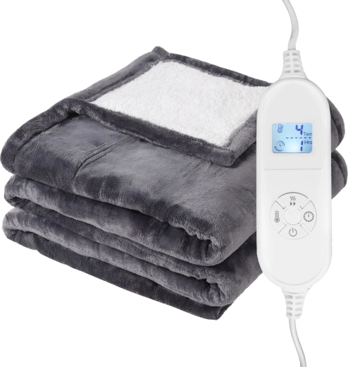 Obojestranska električna odeja 120 × 160 cm z regulacijo temperature in daljinskim upravljalnikom