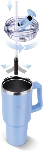 Convenient drinking with a straw or through the drinking opening