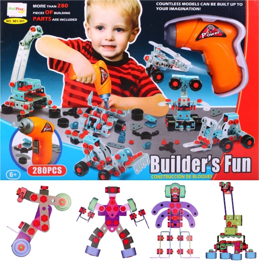 Mega konstruktor z vrtalnikom – sestavljanka 280 delov