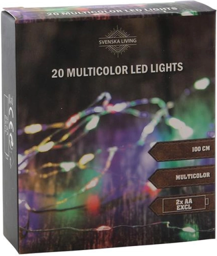 Svetlobni niz 20 LED, večbarven, 100 cm