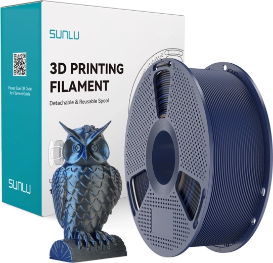 Sunlu PLA+ Silk dual-color filament black/blue