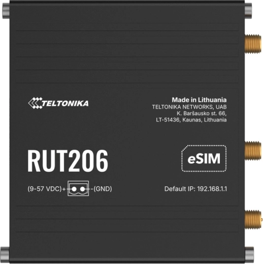 Teltonika RUT206 industrijski usmerjevalnik z eSIM – 1 kos