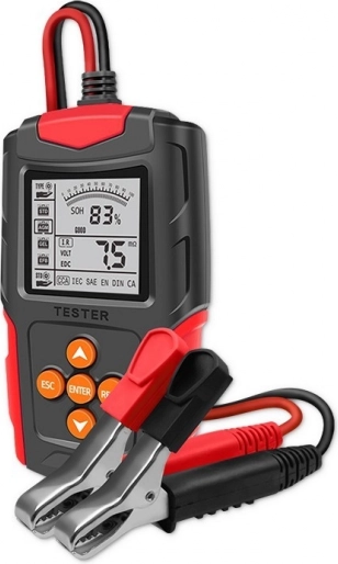 Digitalni tester akumulatorjev z LCD zaslonom 12V/24V, 3–200 Ah