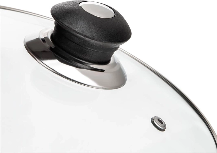 Stekleni pokrov z ventilom za nadzor kuhanja