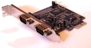 Krmilnik PCIe z 2× RS‑232 od Unitek