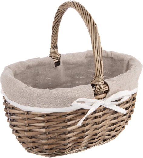 Pletena piknik košara s tekstilno podlogo 32,5 × 24 × 32 cm