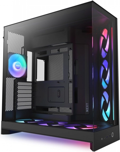 NZXT H9 Flow RGB+ mid-tower ohišje z oknom, črno