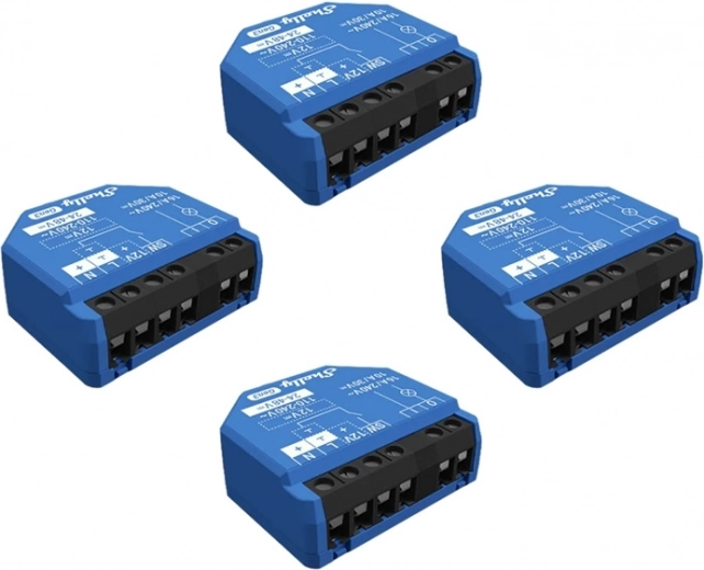 Krmilnik Shelly 1 Gen3 WiFi/Bluetooth, komplet 4 kosov