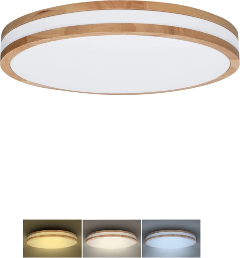 Solight LED stropna in stenska svetilka Woody 25 W, 1350 lm, 29 cm, 3CCT