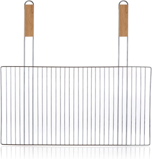Žar rešetka BBQ 57 × 30 cm z lesenimi ročaji