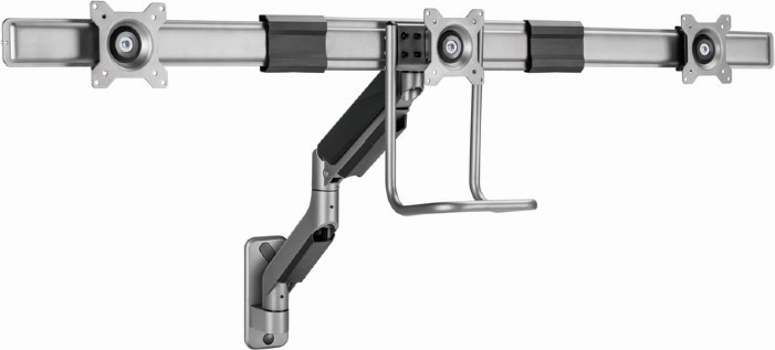 Stenski nosilec za 3 monitorje 17–27" s plinsko vzmetjo