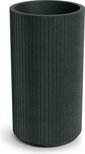 Visok okrogel cvetlični lonec Coro Round High 40 cm – temno siv