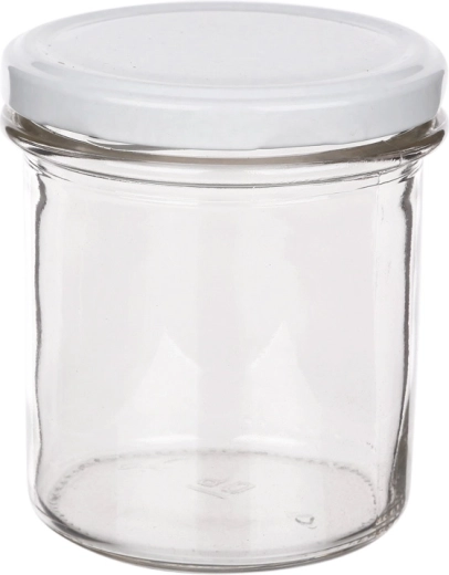 Komplet 6 kozarcev 350 ml z belim pokrovčkom fi 82