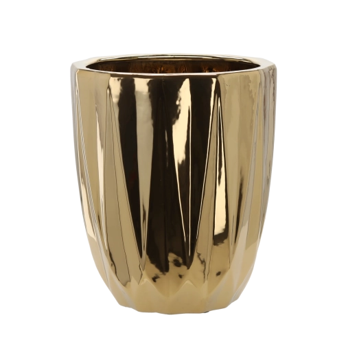 Keramični okrasni lonček za rože 30 × 30 × 36 cm – zlati