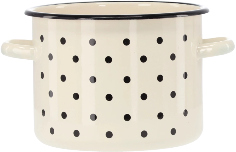 Emajliran lonec 4,5 l, 20 cm, bel s pikami