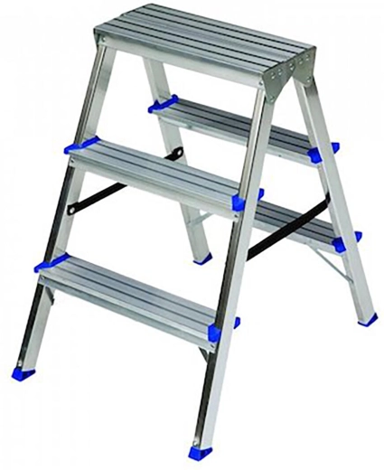 Dvostranske aluminijaste stopnice ELKOP s 3 prečkami