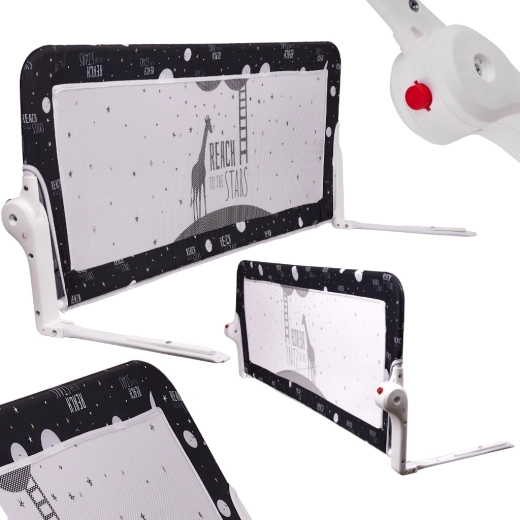 Zložljiva varnostna ograja za posteljo 150 cm – črna