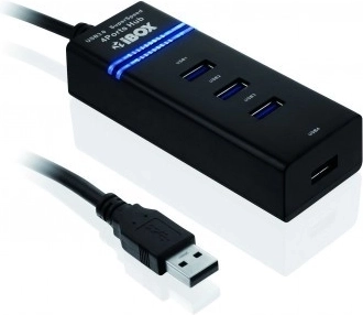 USB hub 3.0 IUH3FB, 4× USB 3.0, črna