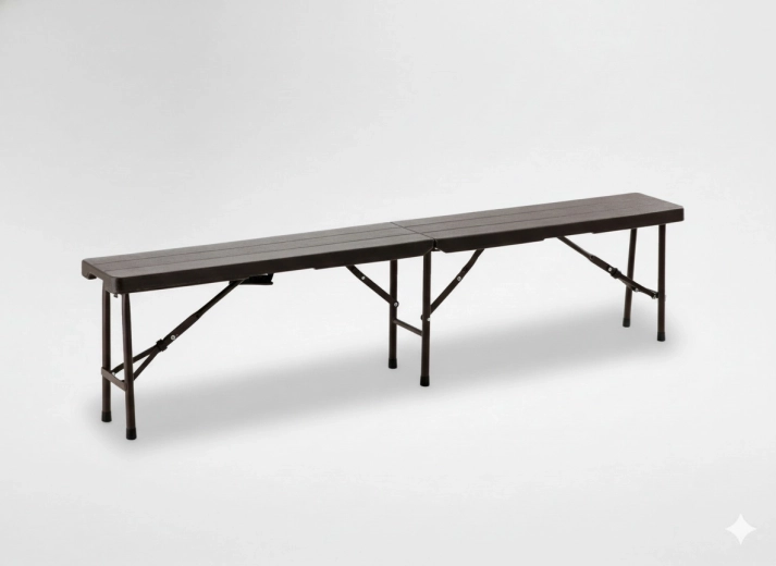 Zložljiva turistična klop 180 × 25 × 43 cm rjava