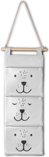 Viseči tekstilni organizator za igrače Nukido, siv