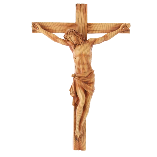 Stenski križ z Jezusovo figuro, poliresin, 24 × 6,5 × 36 cm