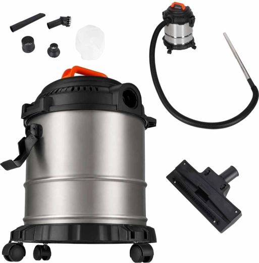 Workshop vacuum cleaner for ash and wet & dry vacuuming with blowing function, 20 l, 2000 W