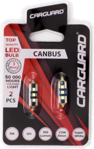 LED žarnica CARGUARD CANBUS Sofit C5W 31 mm 3 W 350 lm – 2 kosa