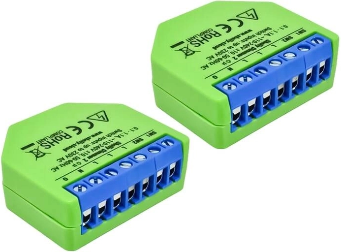 Komplet 2 pametnih zatemnilnikov Shelly Dimmer 2, 230 V, Wi‑Fi