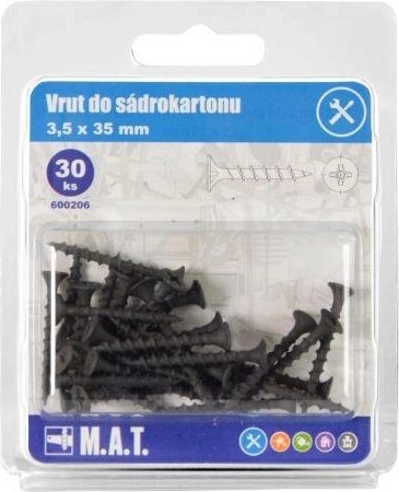 Drywall screw 3.5 × 35 mm with coarse thread, phosphated (30 pcs)