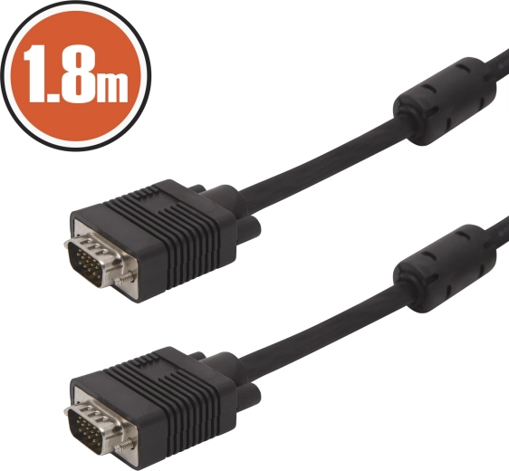 VGA kabel za monitor, 1,8 m, črn