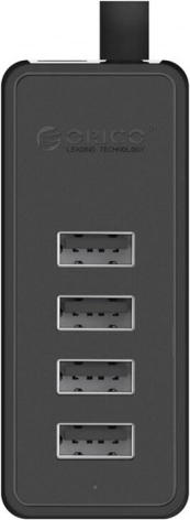 Orico USB Hub Adapter 4x USB 2.0 (črn)