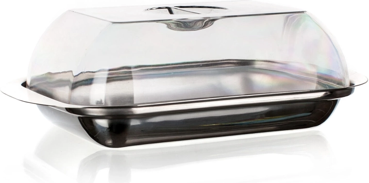 Maslenica CULINARIA iz nerjavečega jekla s prozornim pokrovom 17,8 × 11 × 5,5 cm