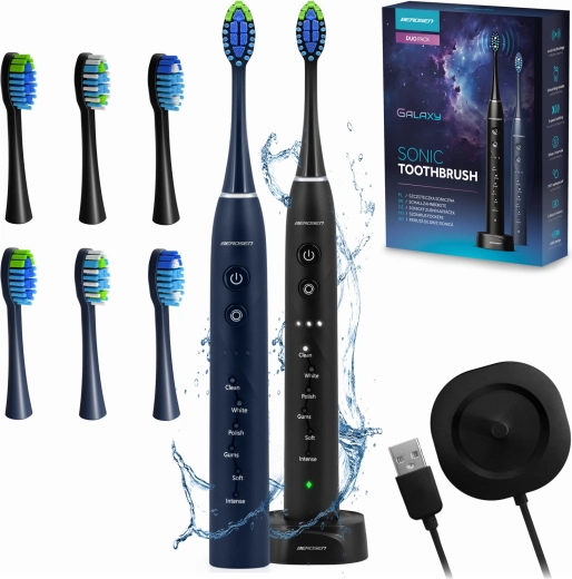 Sonična električna zobna ščetka BERDSEN Galaxy Duo – komplet 2 kos