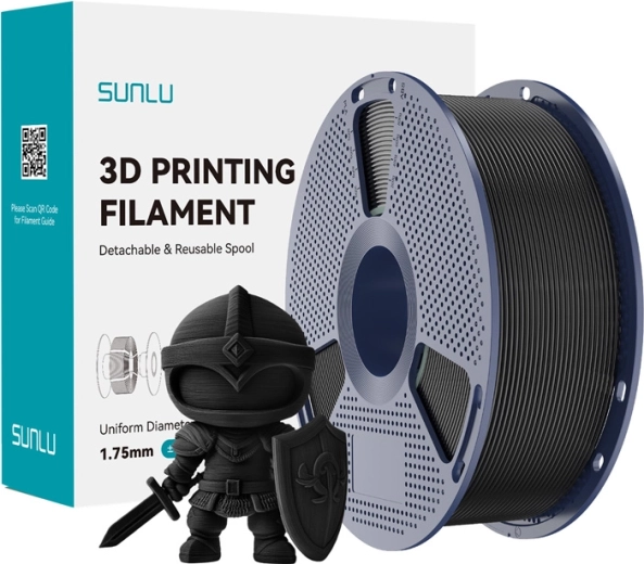 Filament SUNLU PLA+ 1,75 mm – črn
