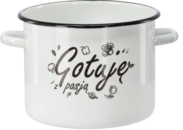 Emajliran lonec 5,5 l, 22 cm, bel – Kuham s strastjo