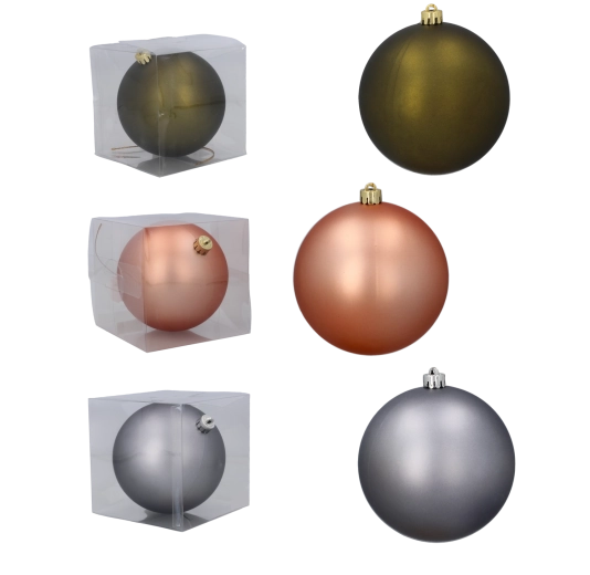 Mat matična božična krogla 12 cm – olivna, bakrena ali grafitna