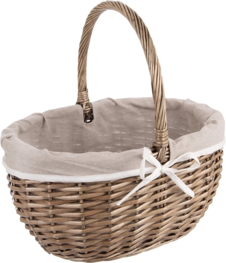 Pletena košara za piknik s tekstilno vložko 40 × 31 × 40 cm