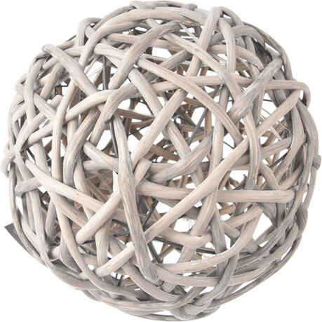Ratanova svetlobna dekorativna LED krogla 15 cm, siva