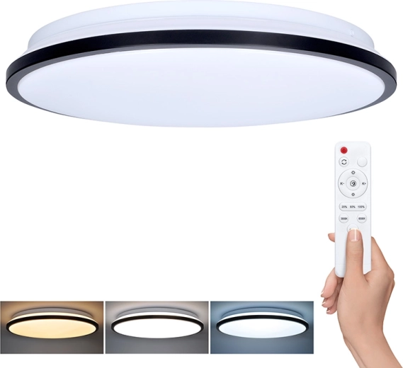 Solight LED stropna in stenska svetilka Jamil z daljinskim upravljalnikom, 48 W, 3360 lm, 40 cm, CCT, z možnostjo zatemnjevanja
