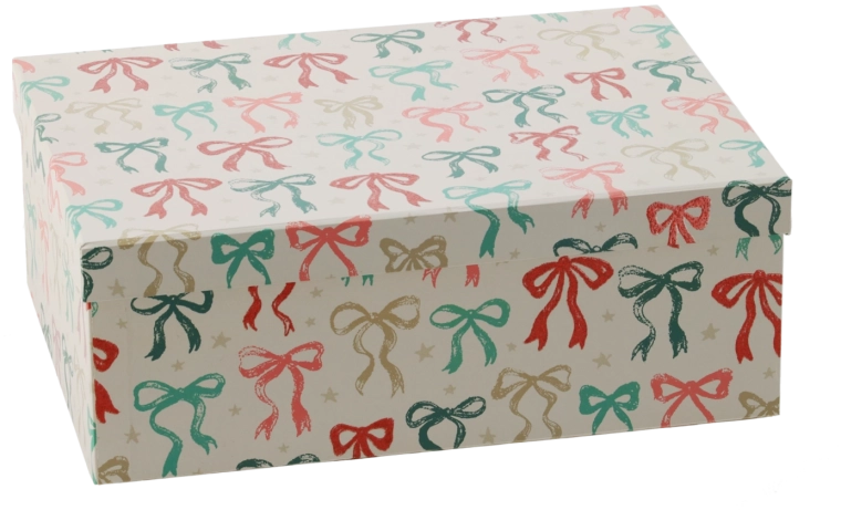 Božična darilna škatla z okrasno pentljo 31 × 22,5 × 11,5 cm - 1 kos